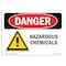 Signmission OSHA Sign, 10" Height, 14" Width, Rigid Plastic, Hazardous Chemicals, Landscape, 1014-L-1308 OS-DS-P-1014-L-1308 - alternate 1